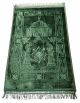 Grand tapis de luxe epais couleur Vert fonce avec motifs discrets - Mosquee 2 colonnes