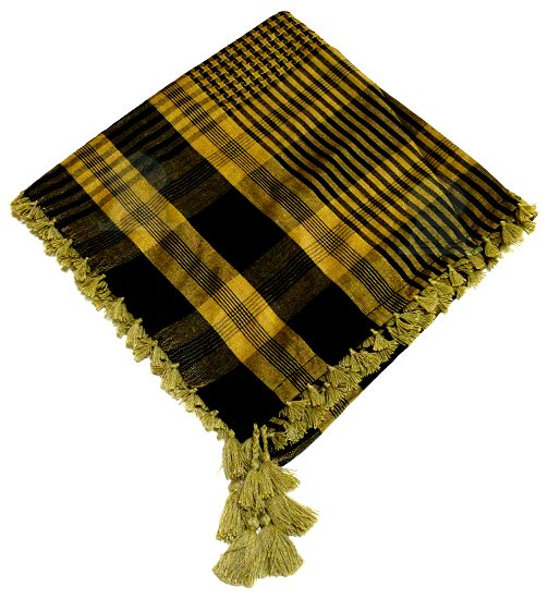 Grand foulard palestinien (Keffieh - Shemagh) de couleur noire
