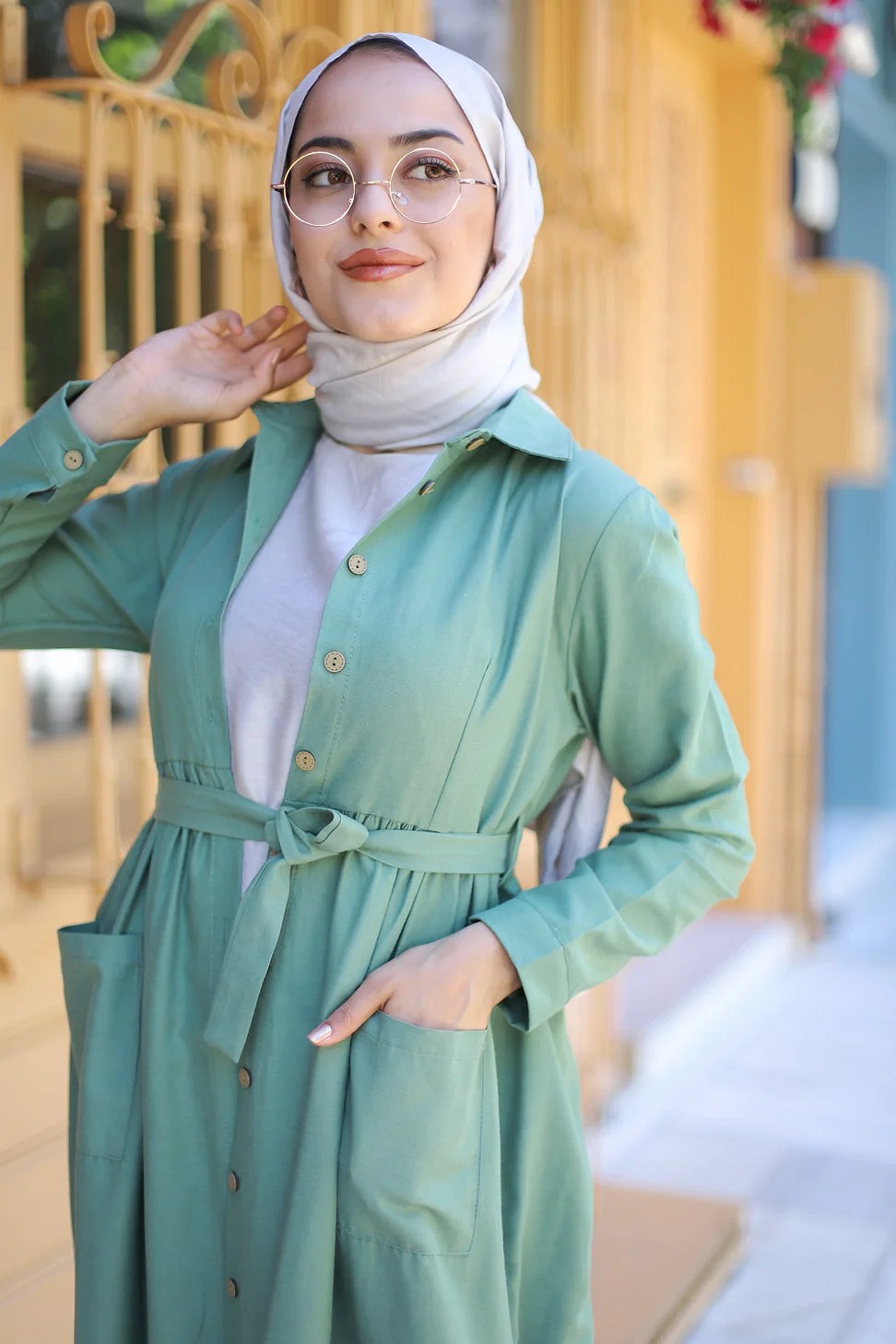 Robe en voile vert fluo - Vêtement Femme 