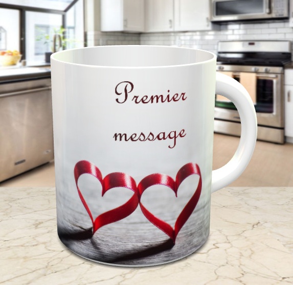 Mug cadeau message à coeur ouvert - Tasse personnalisable à offrir