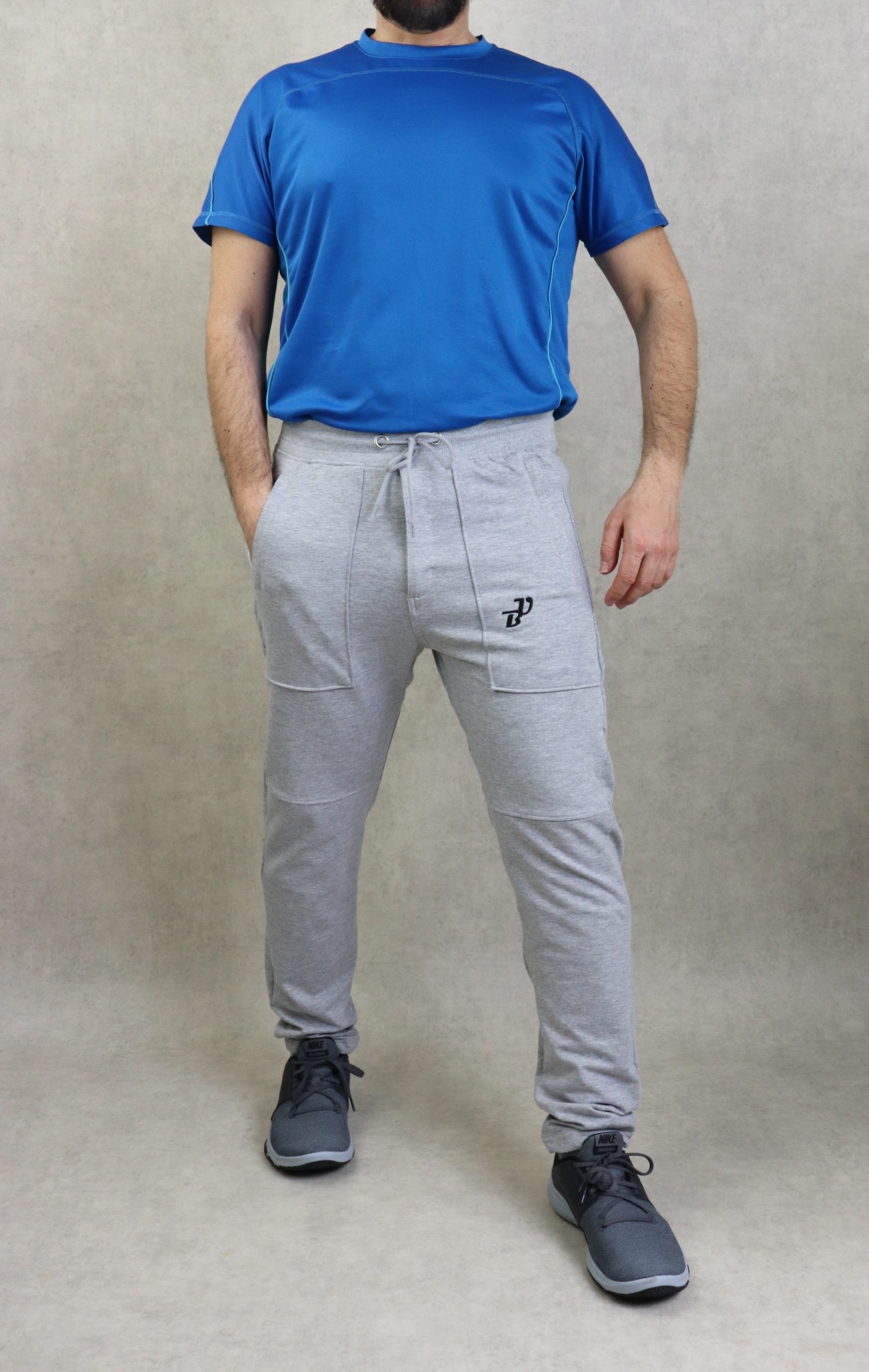 Pantalon jogging Sarouel léger pour homme poches zip blanches - Marque Best  Ummah - Couleur Bleu marine