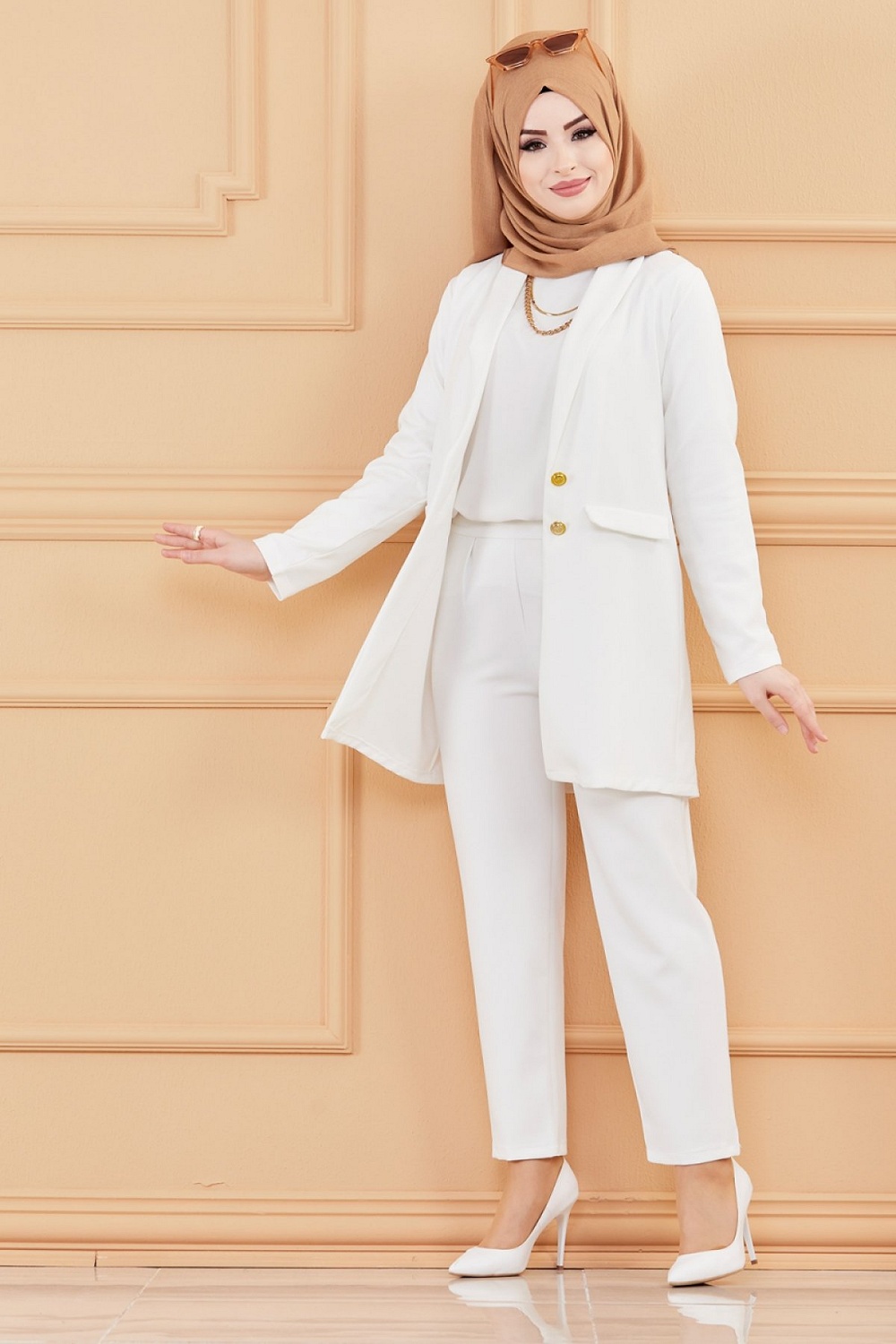 Pantalon femme classique et casual (Boutique musulmane mode hijab) -  Couleur blanc - Prêt à porter et accessoires sur