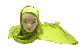 Hijab une piece vert olive avec de beaux motifs