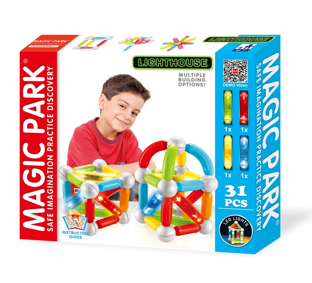 Magic Park : Jeu magnétique d'éveil de construction pour enfants à