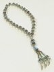 Sabha Chapelet 33 perles cristal fume avec decorations metalliques argentees - Sebha