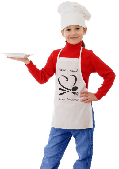 tablier de cuisine enfant brodé, idée de cadeau original en